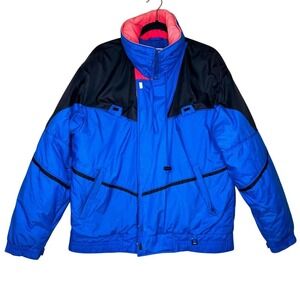 Vintage Profile Ski Jacket Mens Medium Blue Black Thermolite Insulated Puffer